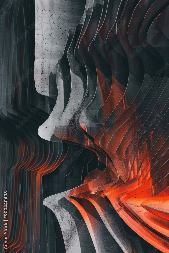 Poster a dimly lit scene with a bright red glow, suitable for use in a variety of settings where a mysterio
