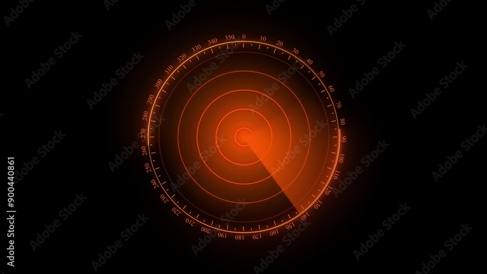 Poster signal transmitted sonar radar. glow golden background with navigation radar.