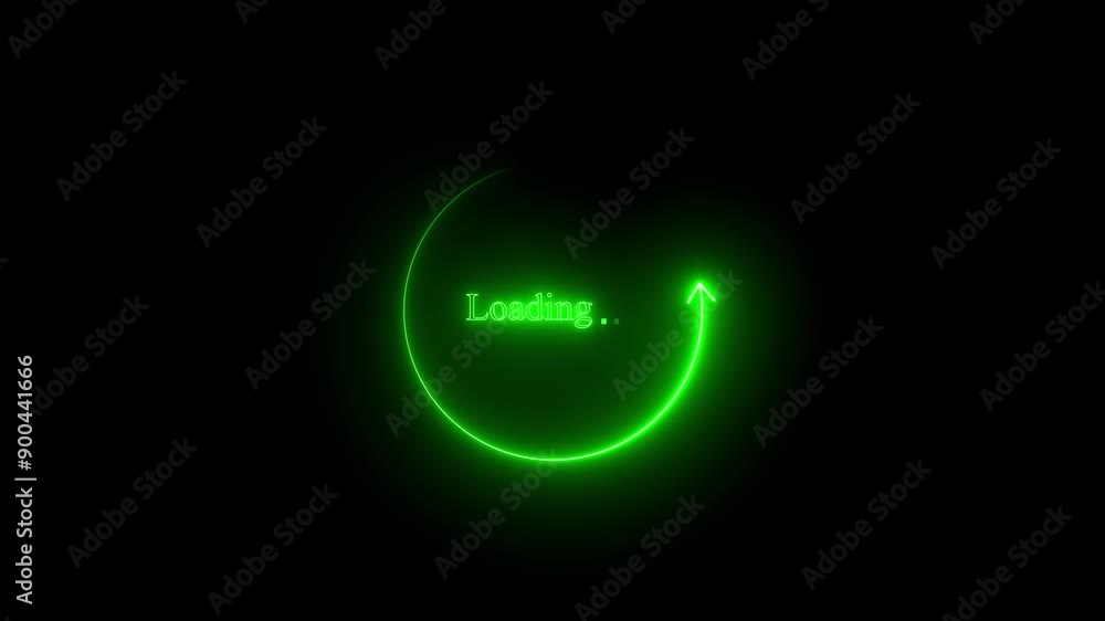 Poster abstract glowing neon loading bar animation on black background