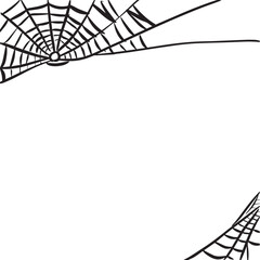 Spider web lines geometric shapes abstract black illustration background corner