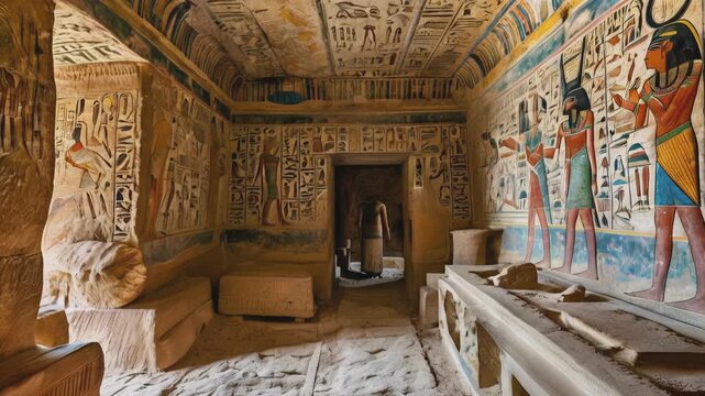 The mysterious interior of ancient Egyptian temples, tombs and pyramids