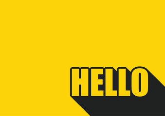 Hello retro speech bubble banner design template vector. hello text there on bright yellow background