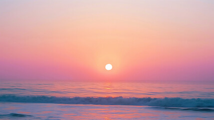 Sunset, sunrise over the sea horizon