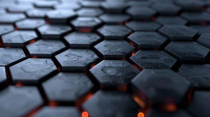 Obraz premium Abstract Hexagonal Pattern with Glowing Edges