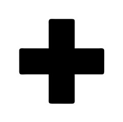 Fototapeta premium Medical Cross Symbol in Simple Design on White Background 