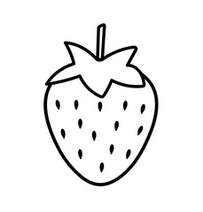 Strawberry icon isolated on white background. Ripe strawberry. Berry fruit. Vector illustration.