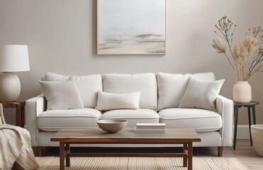 White Sofa in Modern Living Room