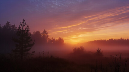 Fototapeta premium Sunset, sunrise over the horizon.