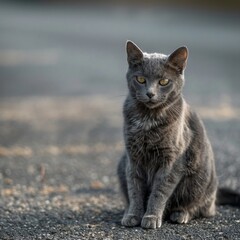 Lost Gray Cat Found on Road Seeks Owner