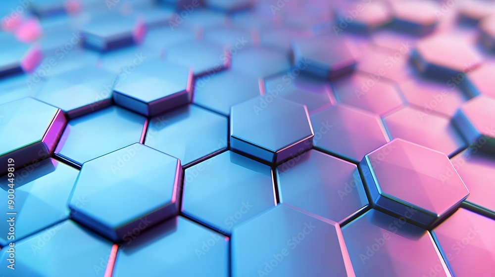 Poster abstract geometric hexagon pattern