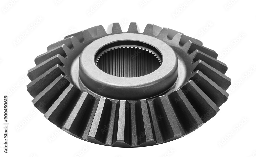 Aufkleber a black gear with a isolated on white background. the gear is circular and has a white rim. concept 
