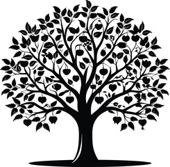 Obraz premium Black and white apple tree silhouette