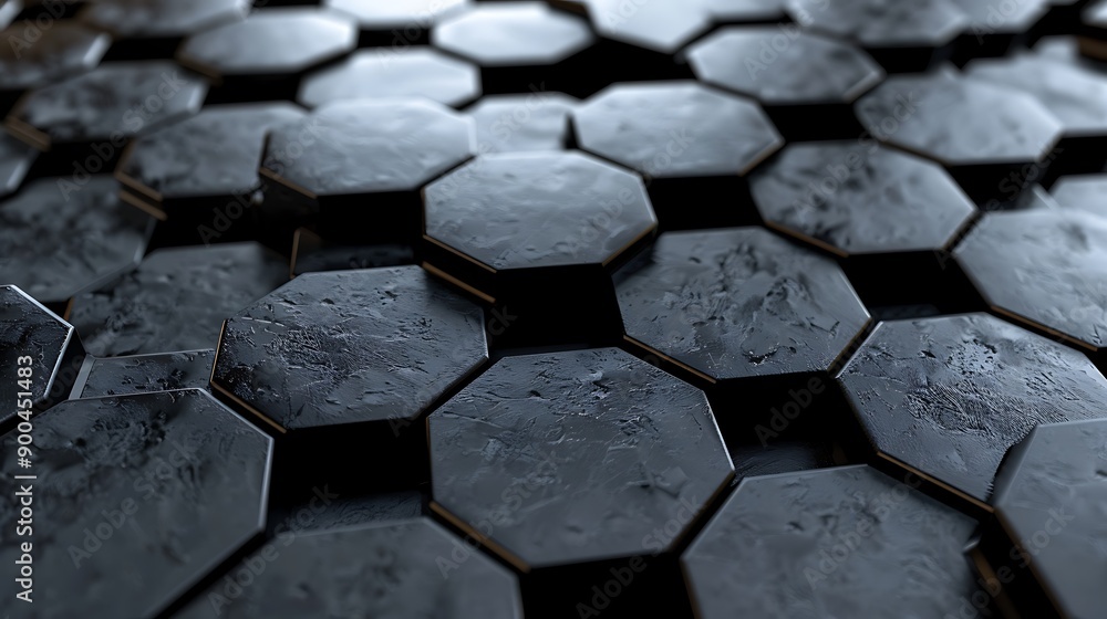 Aufkleber abstract hexagon pattern with subtle lighting