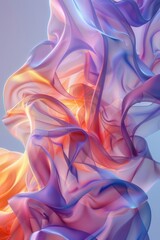 Obraz premium Generative AIbased digital abstract 3D background, flowing shapes with bright hues, generous copy space, modern and futuristic, captivating and dynamic