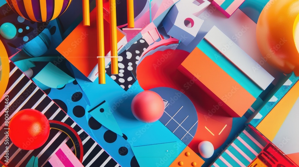 Poster a collection of vibrant objects arranged on a table