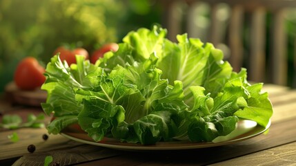  lettuce leaves on a plate