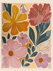 Seamless pattern of flowers