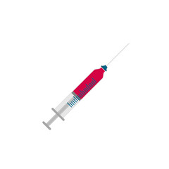 Fototapeta premium Medical syringe injection icon. Isolated vector drawing on a white background. Medical And Healthcare Icon In Flat Design Style. Science and Chemical Elements