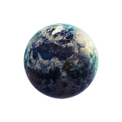 Detailed Surface of a Blue Planet. Earth Celestial Body in Space Art