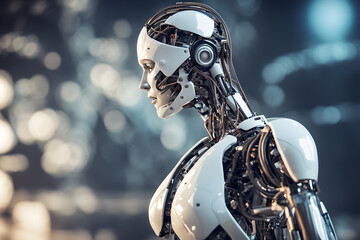 advanced artificial intelligence for the future rise in technological singularity using deep learning algorithms. Generative AI.