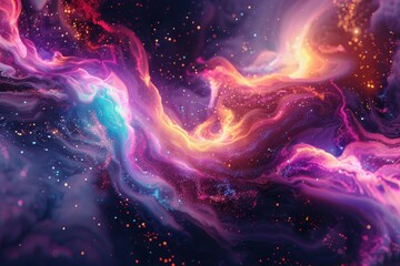 Fototapeta premium Abstract neon fractal design showcasing celestial features