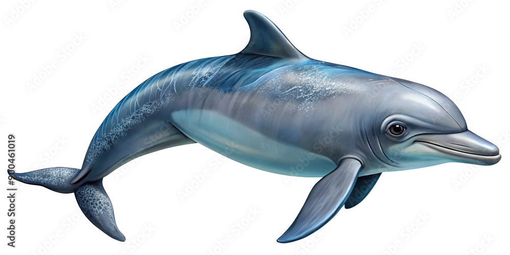 Wall mural dolphin isolated on white background