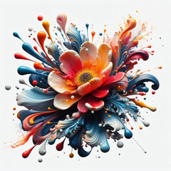 Obraz premium acrylic, artistic, splashes of paint liquid, color stroke, painting, liquid flow, creative, water, natural concept , paint flower 