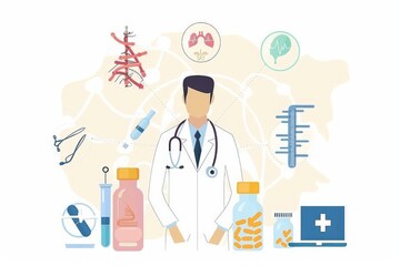 Conceptual medical illustration isolated created with Generative AI