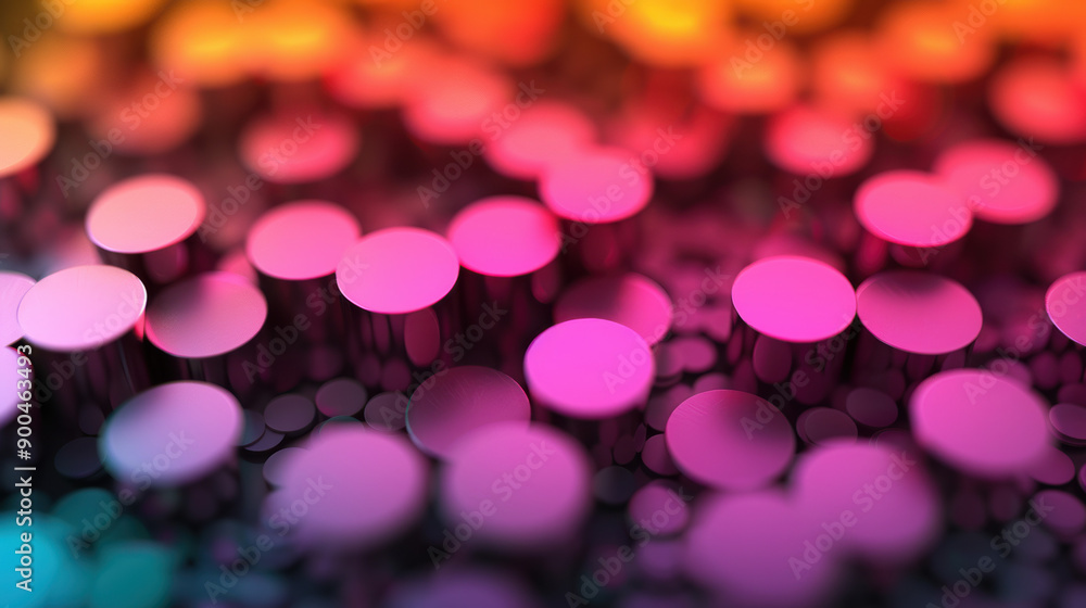 Poster Colorful abstract background with gradient circular shapes creating a vibrant and dynamic visual effect with a bokeh-like feel.