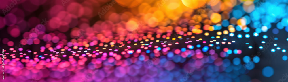 Aufkleber vibrant abstract bokeh background featuring colorful lights in various hues, creating a stunning vis
