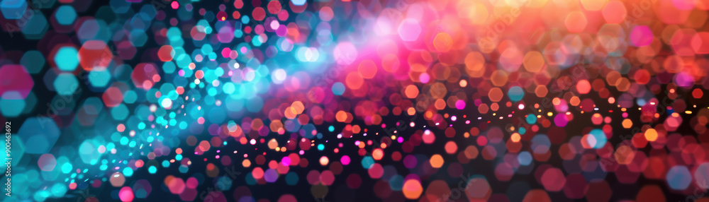 Poster vibrant image of colorful bokeh lights creating a stunning abstract background perfect for festive o