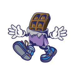 Hand drawn chocolate cartoon mascot vector illustration
