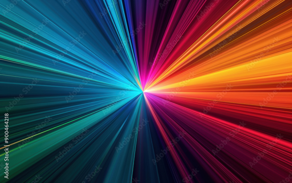Aufkleber vibrant abstract light beams radiating in a spectrum of colors creating a dynamic and energetic visu