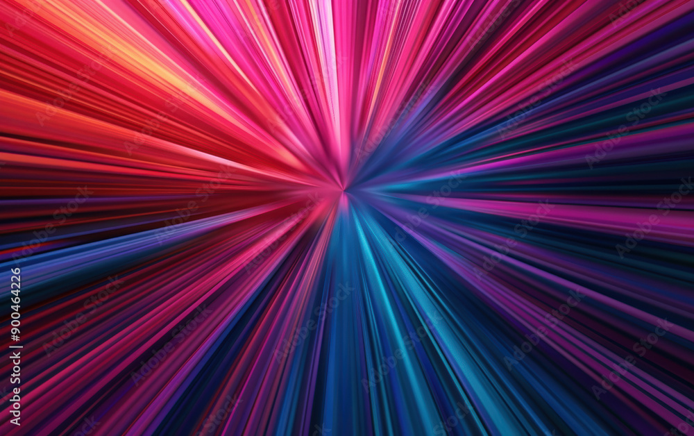 Poster colorful abstract radial background with dynamic vibrant lines converging at the center, creating a 