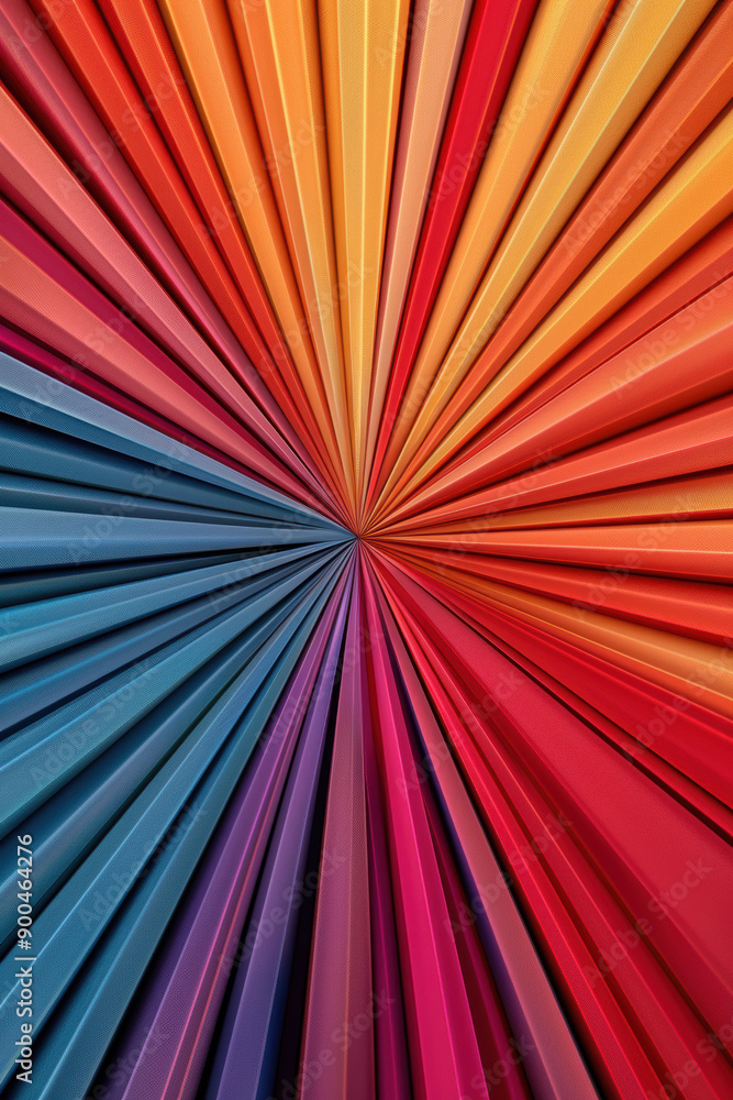 Poster vibrant abstract background with colorful folded paper creating a starburst pattern. perfect for art