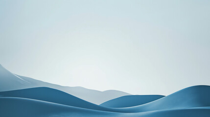 Abstract blue hills on the background of light blue sky