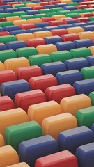 Obraz premium individuality of matching colored shapes each row with 3d render