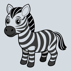 Stylized zebra vector with black and white stripes, perfect for logos, posters, vector art illustration