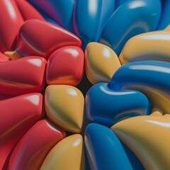 Obraz premium individuality of matching colored shapes each row with 3d render