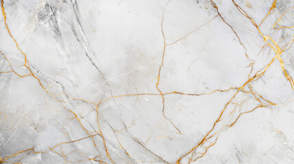 Fototapeta premium A high-resolution image of white marble with intricate gold veining, showcasing the elegance and beauty of natural stone. Ideal for backgrounds and designs.