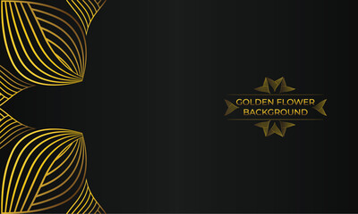 Luxury background with abstract floral golden lines.