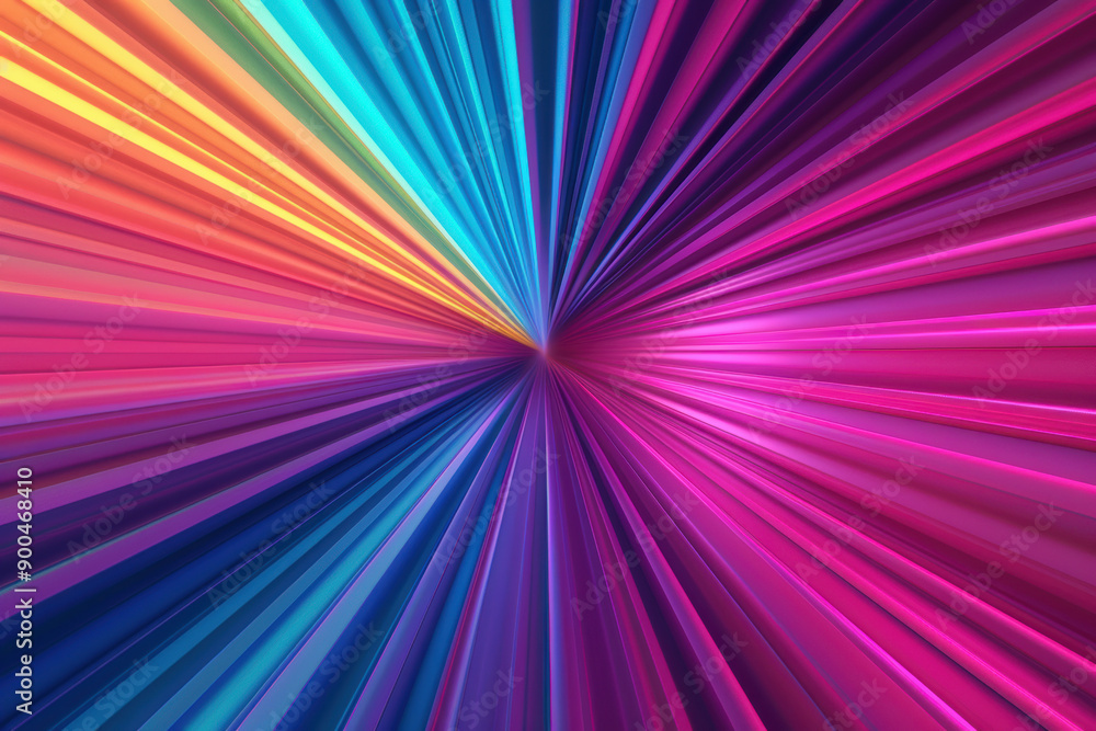 Poster vibrant abstract background with dynamic, colorful rays in a radial pattern, evoking a sense of ener
