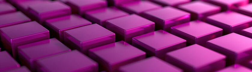 Fototapeta premium Abstract image featuring rows of shiny, purple square blocks arranged in a geometric pattern, evoking a sense of modernity and digital art.