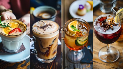Coffee, cocktails and sweets.