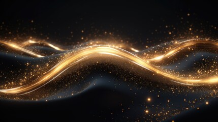 Obraz premium Glittering particles forming wave patterns