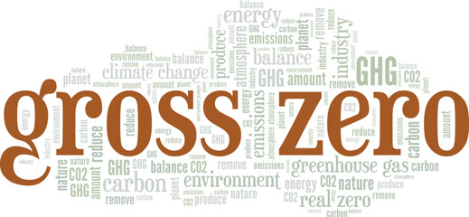 Obraz premium Gross Zero word cloud conceptual design isolated on white background.