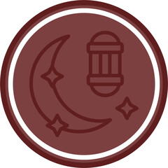 Ramadan Vector Line Double Circle Maroon