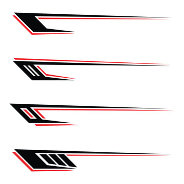 Set of abstract geometric stripes vehicle wrap decals