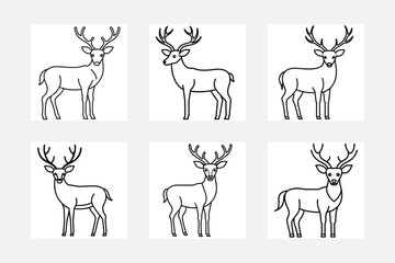 Artistic Deer Line Art Illustration
