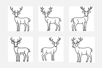 Modern Deer Line Art Illustration
